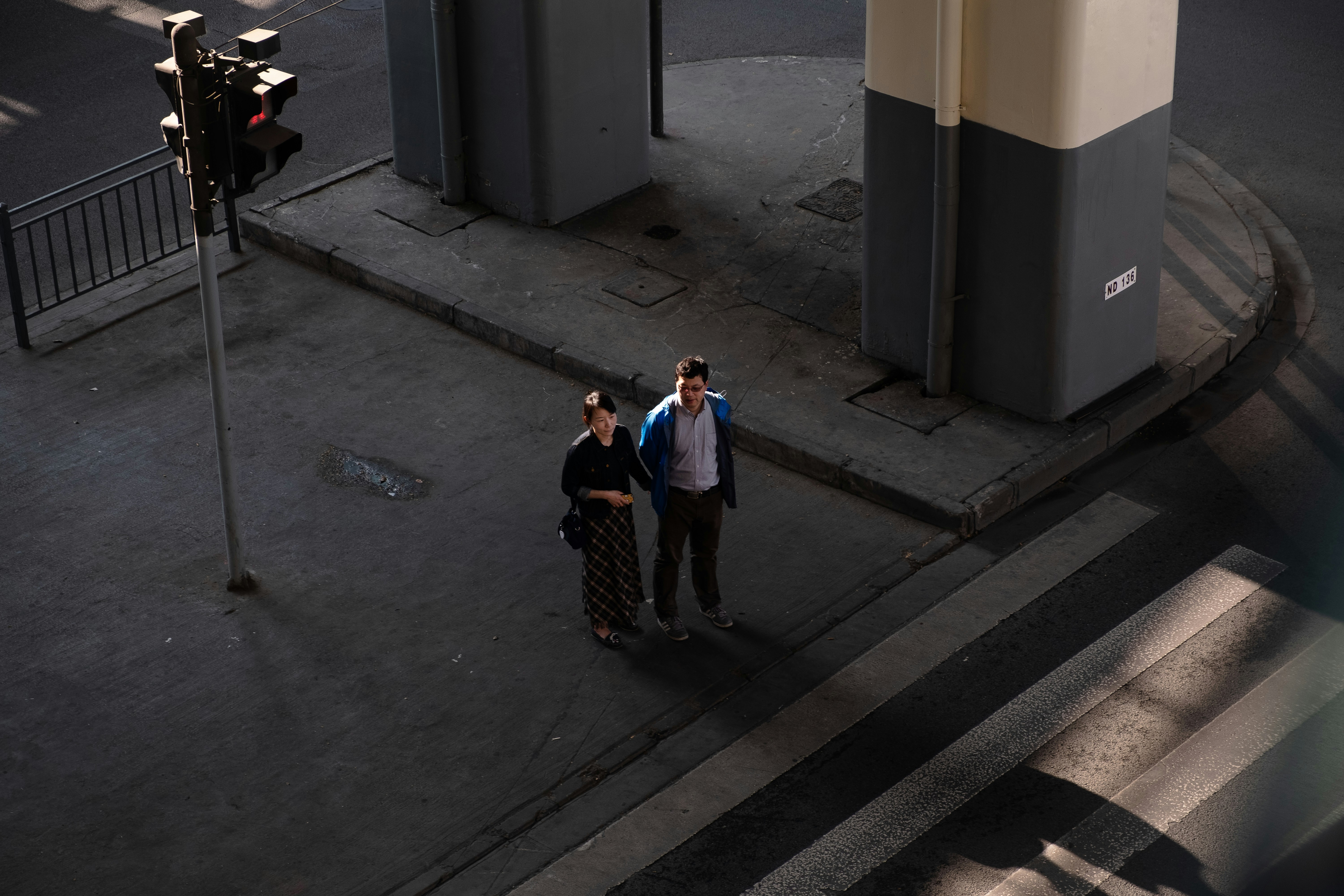 two people on intersection